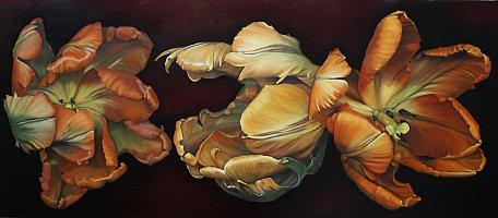 Traute ZiegenfuA, space tulips oil 70x140cm